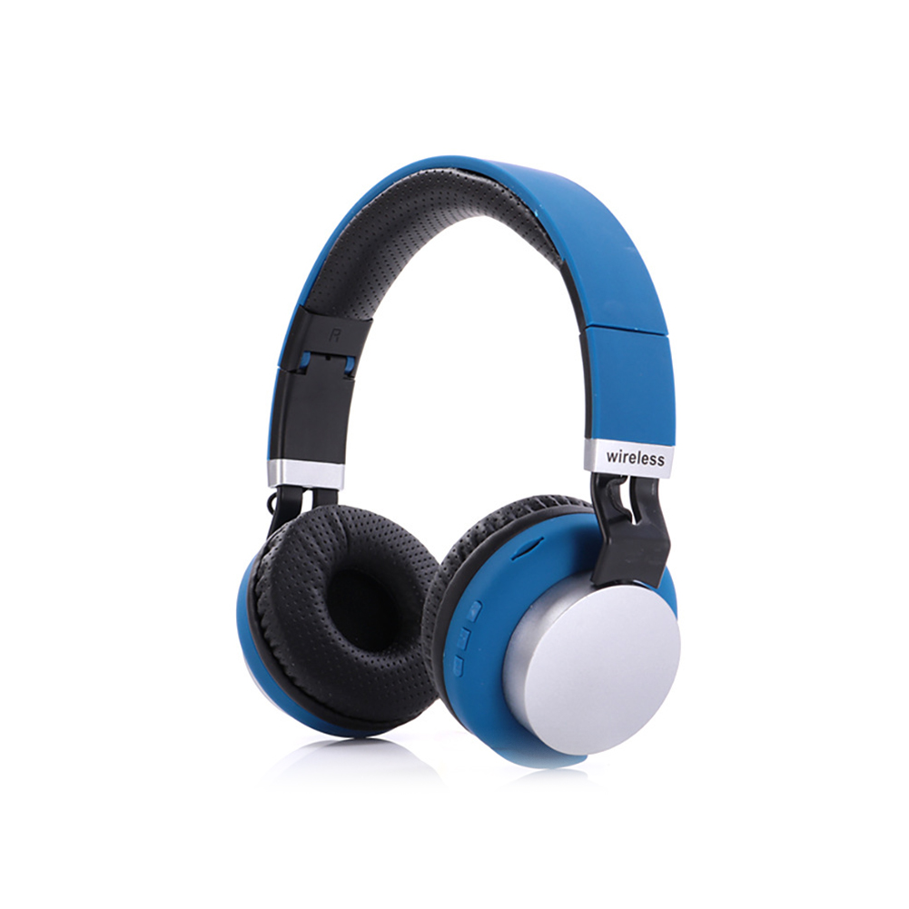 MH8 Head Set Wireless BT Headset 5.0 Insert Card Foldable Stereo Music Headphones blue