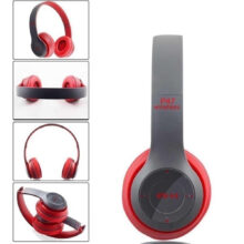 P47 Bluetooth Headset Foldable Wirless Stereo Earphone Support MP3 TF Card With Mic Widely Compatible Headphone Matte red