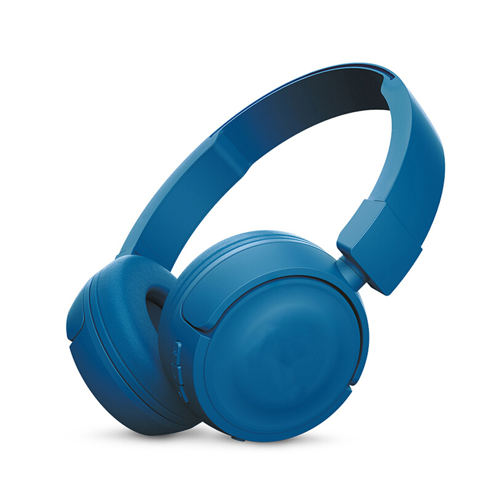 T450BT Wireless Bluetooth Headphones Flat-foldable on-Ear Headset with Mic Noise Canceling Earphone Call & Music Controls blue