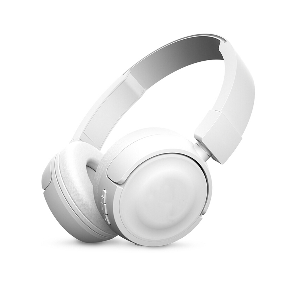 T450BT Wireless Bluetooth Headphones Flat-foldable on-Ear Headset with Mic Noise Canceling Earphone Call & Music Controls white